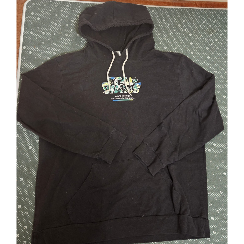Star Wars Hoodie Womens EXTRA LARGE Black‎ New Hope Scroll Sweatshirt Sweater